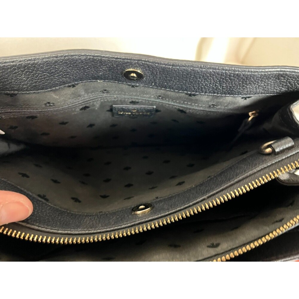Kate Spade Black Pebble Leather Structured Satchel Bag Purse Handbag - Picture 15 of 15